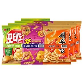 새우깡 82g 3번들 + 꿀꽈배기 70g 3번들 + 포테토칩 40g 4번들/총10봉