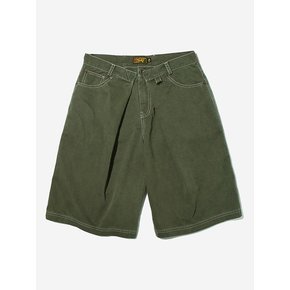 Washed Cotton Bermuda Pants Olive