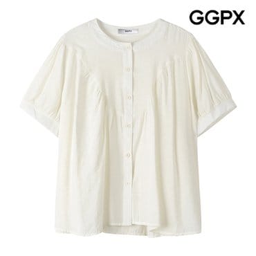 GGPX 노카라 셔링 플레인 블라우스 (GP7SH054F)