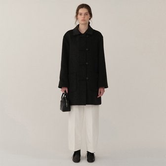 킨더살몬 FW24 Jeanne Half Coat Dark-Melange