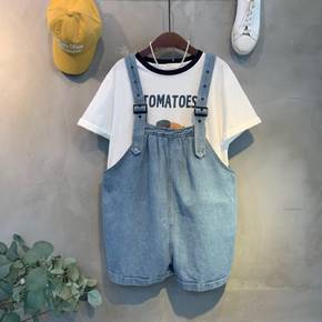 / (신상 무료배송)로비 버클 끈조절 데님 멜빵 반바지 one color C