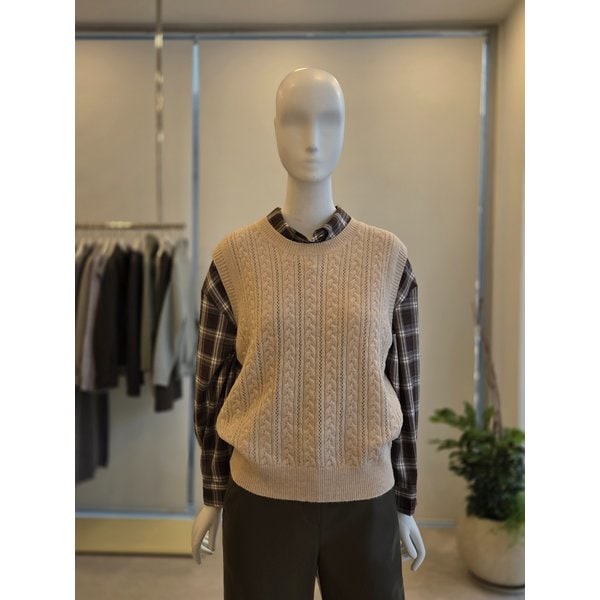 [여주점] 여성 케이블 라운드넥 니트 베스트 ( IRAM1VT751)