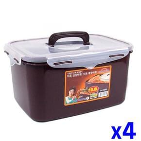 초코색 직사각 김치통 10L x4개 밀페통 김치보관 (S11124547)