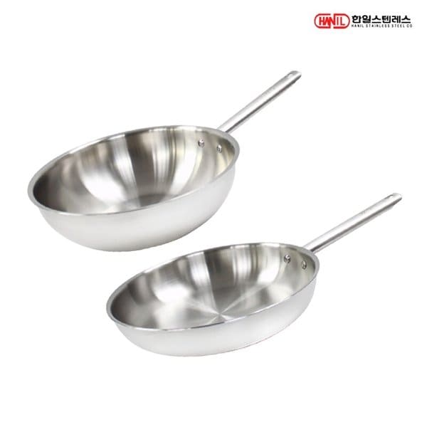 한일STS 제피로스 통5중 스텐레스 IH 인덕션가능 후라이팬세트 2종A(후24+궁24)