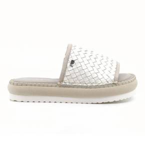 4706155 Patrizia Bonfanti Mens Tai Woven Slip-Ons In Panna