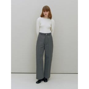 Belted wide pants (Grey)