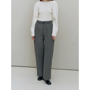 Belted wide pants (Grey)