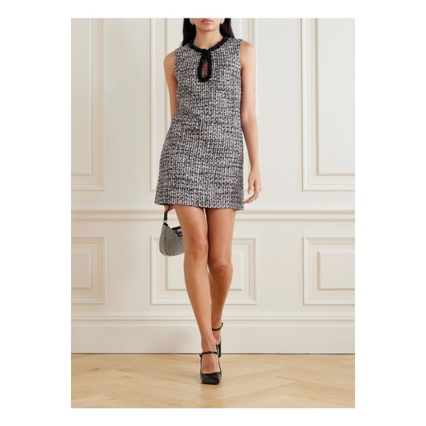 시퀸 장식 부클레 트위드 미니 드레스 블랙 1647597338867475