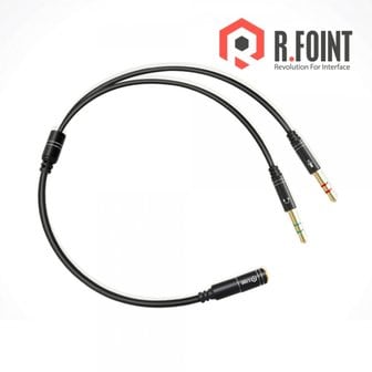 엠지솔루션 RF004 알포인트 4극 3.5mm Y형 AUX 연장 케이블 30Cm