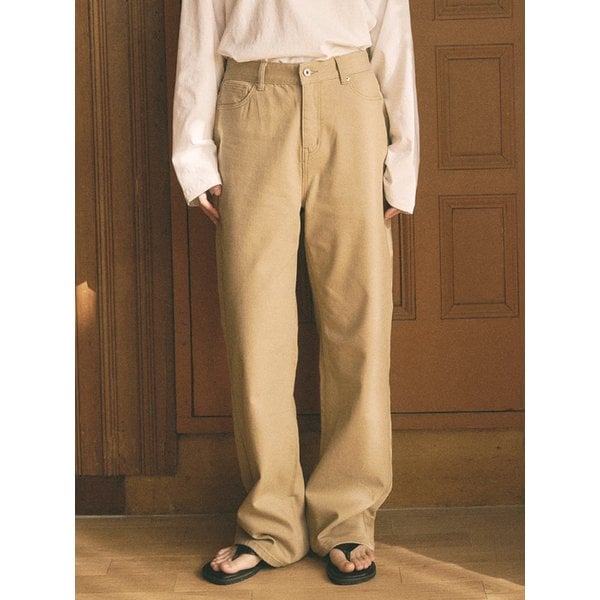 뮤 스트레이트 베이지 팬츠