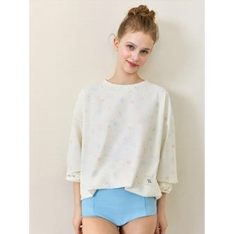 비키니밴더 파스텔 그래픽 루즈핏 래쉬가드 - Cream