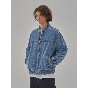 DENIM OVER FIT BOMBER JUMPER INDIGO