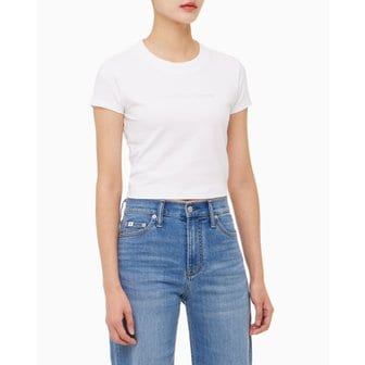 Calvin Klein Jeans [파주점] [캘빈클라인진]CK진여성 인스티튜셔널 로고 베이비 반팔 티셔츠J221172-YAF