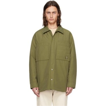 메종키츠네 카키 코튼 패딩 재킷 MM02113WQ0069P384 P384 MILITARY GREEN