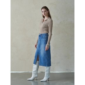 DS3343_H-line denim skirt