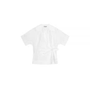 24FW white COTTON POPLIN WRAP BLOUSE (F9647 151) (화이트 코튼 포플린 Rab 랩 블라우스