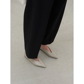Ines Flat Leather Beige