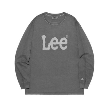 LEE 빅 트위치 로고 다잉 긴팔 티셔츠 피그먼트 챠콜 LE2503LT11PO