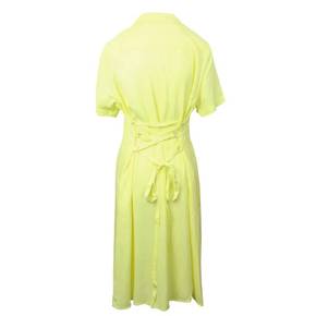 4240066 Opening Ceremony Yellow Cotton Lace Up Back Shirt Dress