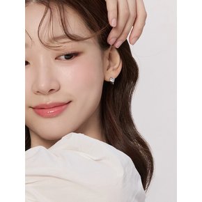 큐빅하트 라운드 원터치 귀걸이