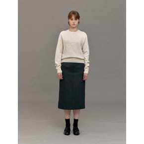 WOOL H-LINE MIDI SKIRT (MELANGE CHARCOAL)