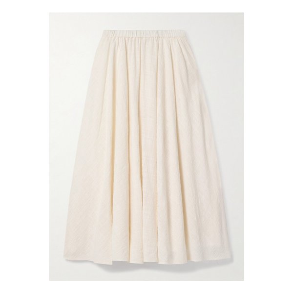 스타우드 카라 코튼 거즈 미디 스커트 크림 46376663162863386