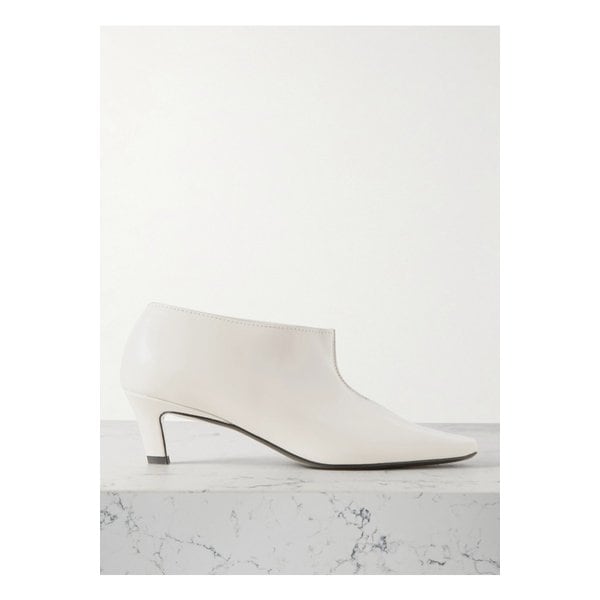 와이드 샤프트 글로스 가죽 앵클 부츠 1647597338743165