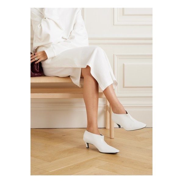 와이드 샤프트 글로스 가죽 앵클 부츠 1647597338743165