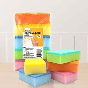 레인보우 수세미 5P
