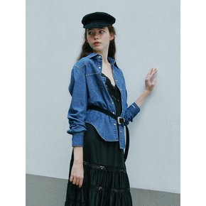 Western Denim Shirt (Medium blue)