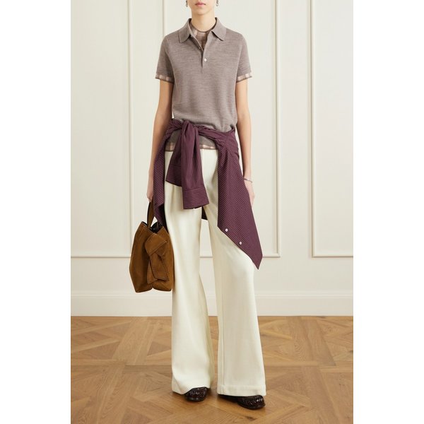 레이어드 체크 울 폴로 셔츠 46376663162964224