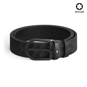 몽블랑 [공식] 말발굽형 블랙 PVD 버클 35mm 익스트림 3.0 블랙 레더 벨트 199662
