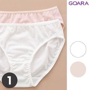 여성 스킨색팬티 흰팬티 면 스판 미디 학생 삼각 베이직 1매 편한