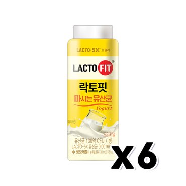  락토핏 마시는유산균 오리지널 요거트음료 130ml x 6개