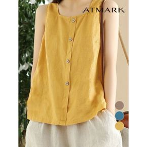 ATMARK 버튼스퀘어넥리넨티셔츠 AA43TS071G_P366327983