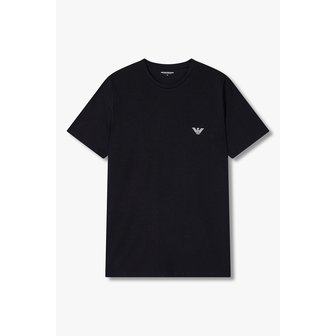 EMPORIO ARMANI 남성 이글 로고 소프트 라운지 티셔츠 0815134002000