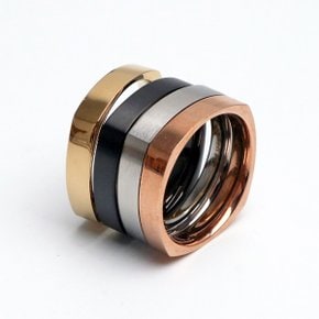 R0328 써지컬스틸 4mm 슬림 사각 스퀘어 라운딩반지