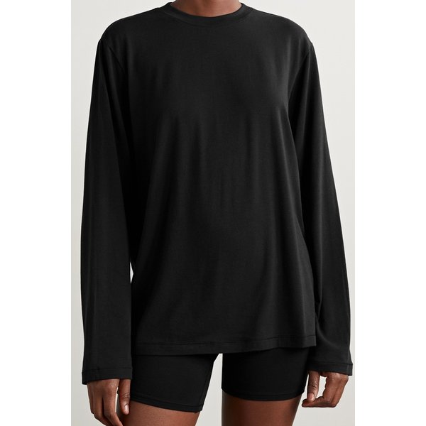 스킴스 보이프렌드 스트레치 모달 코튼 혼방 저지 티셔츠 오닉스 블랙 34344356237283002