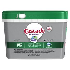 [해외직구] Cascade 캐스케이드 플레티넘 식기세척기세제 프레쉬향 36입 2팩