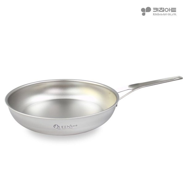 퀸즈 IH 인덕션가능 통5중 무연마제 스텐레스316 후라이팬 28cm