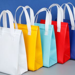 부직포 손잡이 은박 보온 보냉백 옐로우