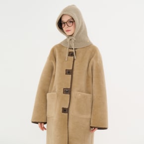 MET shearling fur long mustang beige