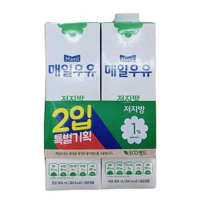 매일 후레쉬 저지방 1 우유 900ml x 2입 x 2개