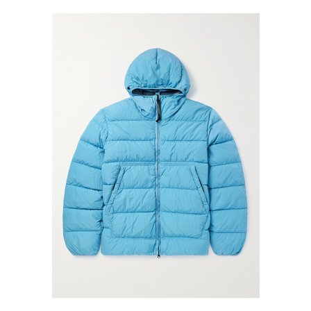 CP컴퍼니 크롬 R 패딩 리사이클 셸 후드 다운 재킷 블루 46376663162831298