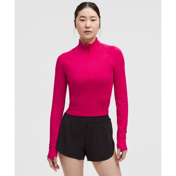 30% ▼ 잇츠 Rulu™ 런 리브드 크롭 하프집 - PSNT