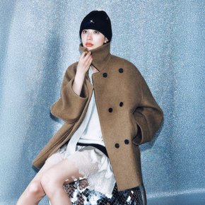 알파카 더블 버튼 하프코트 EMPAWCJ020