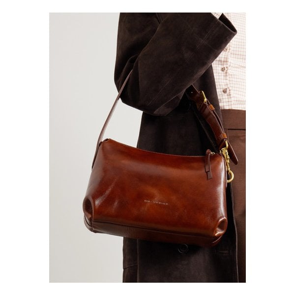 스몰 글로스 가죽 숄더 백 탠 브라운 46376663162872439