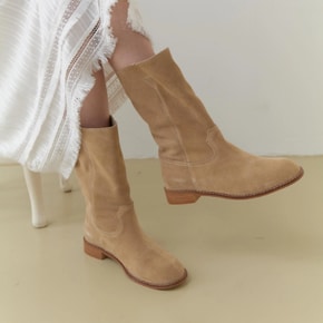 리얼 스웨이드 부츠 Carry Barrette Real Cowhide Suede Boots