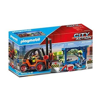  독일 플레이모빌 자동차 소방차 Playmobil City Action 70772 Forklift Truck with Lifting Func