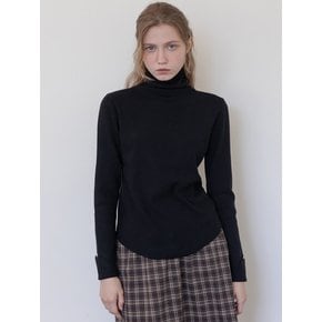 Wool blended turtleneck knitwear _ Black